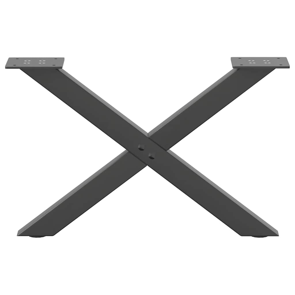 vidaXL Coffee Table Legs X-Shaped 2 pcs Anthracite 60x(30-31) cm Steel