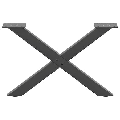 vidaXL Coffee Table Legs X-Shaped 2 pcs Anthracite 60x(30-31) cm Steel