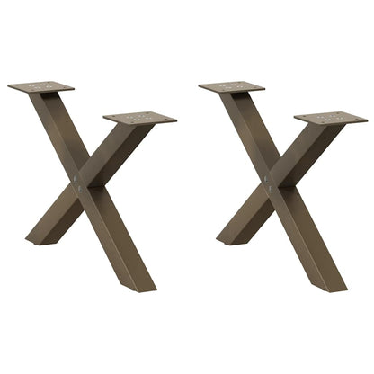 vidaXL Coffee Table Legs X-Shaped 2 pcs Natural Steel 60x(30-31) cm Steel