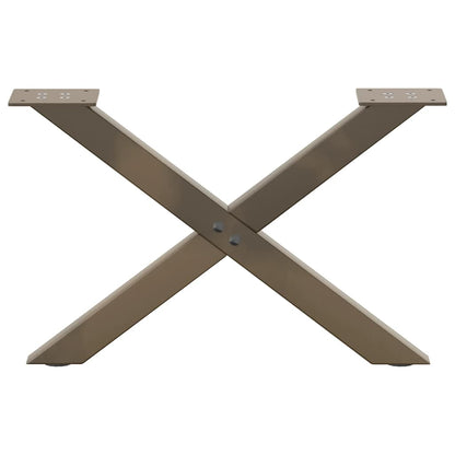 vidaXL Coffee Table Legs X-Shaped 2 pcs Natural Steel 60x(30-31) cm Steel