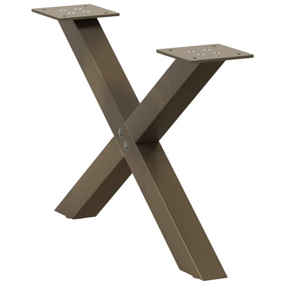 vidaXL Coffee Table Legs X-Shaped 2 pcs Natural Steel 60x(30-31) cm Steel