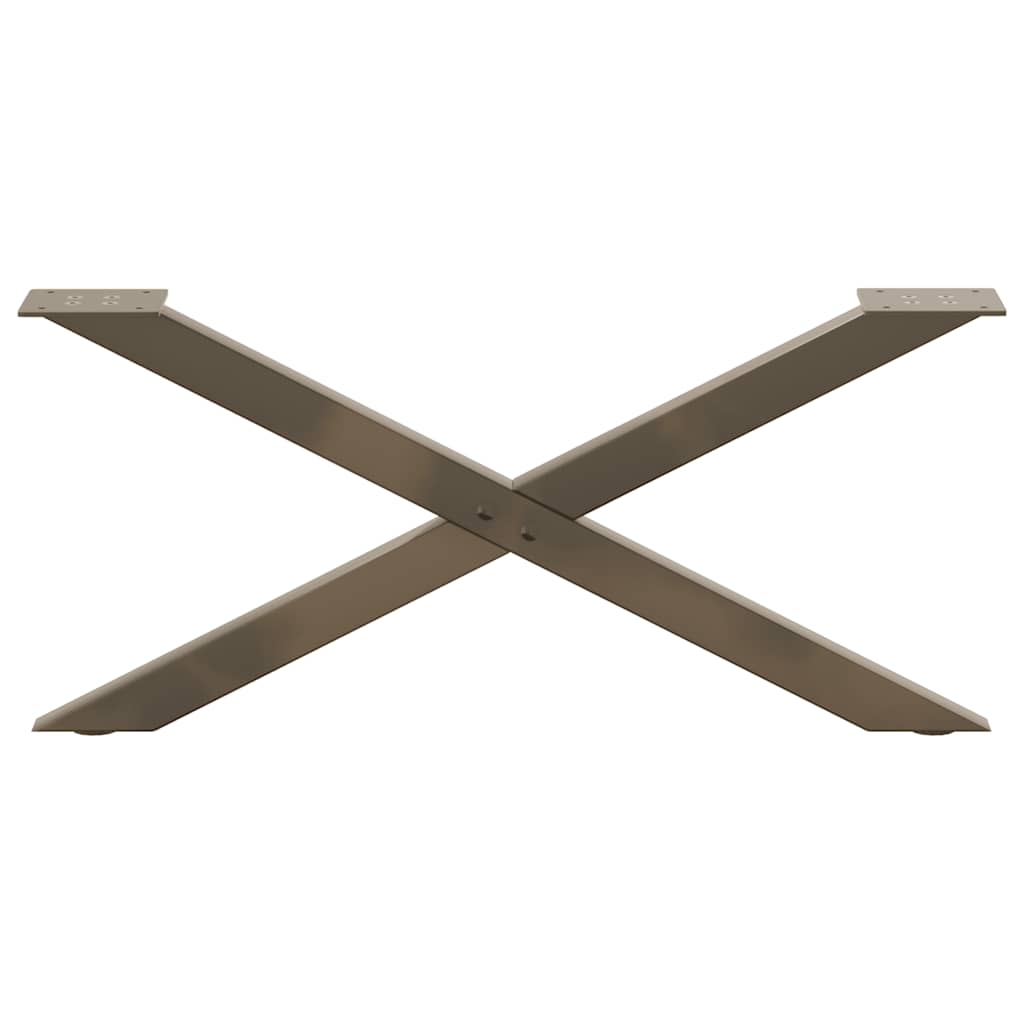 vidaXL Coffee Table Legs X-Shaped 2 pcs Natural Steel 70x(30-31) cm Steel