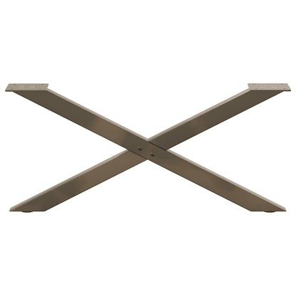 vidaXL Coffee Table Legs X-Shaped 2 pcs Natural Steel 70x(30-31) cm Steel