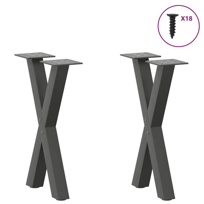 vidaXL Coffee Table Legs X-Shaped 2 pcs Anthracite 28x(42-43) cm Steel