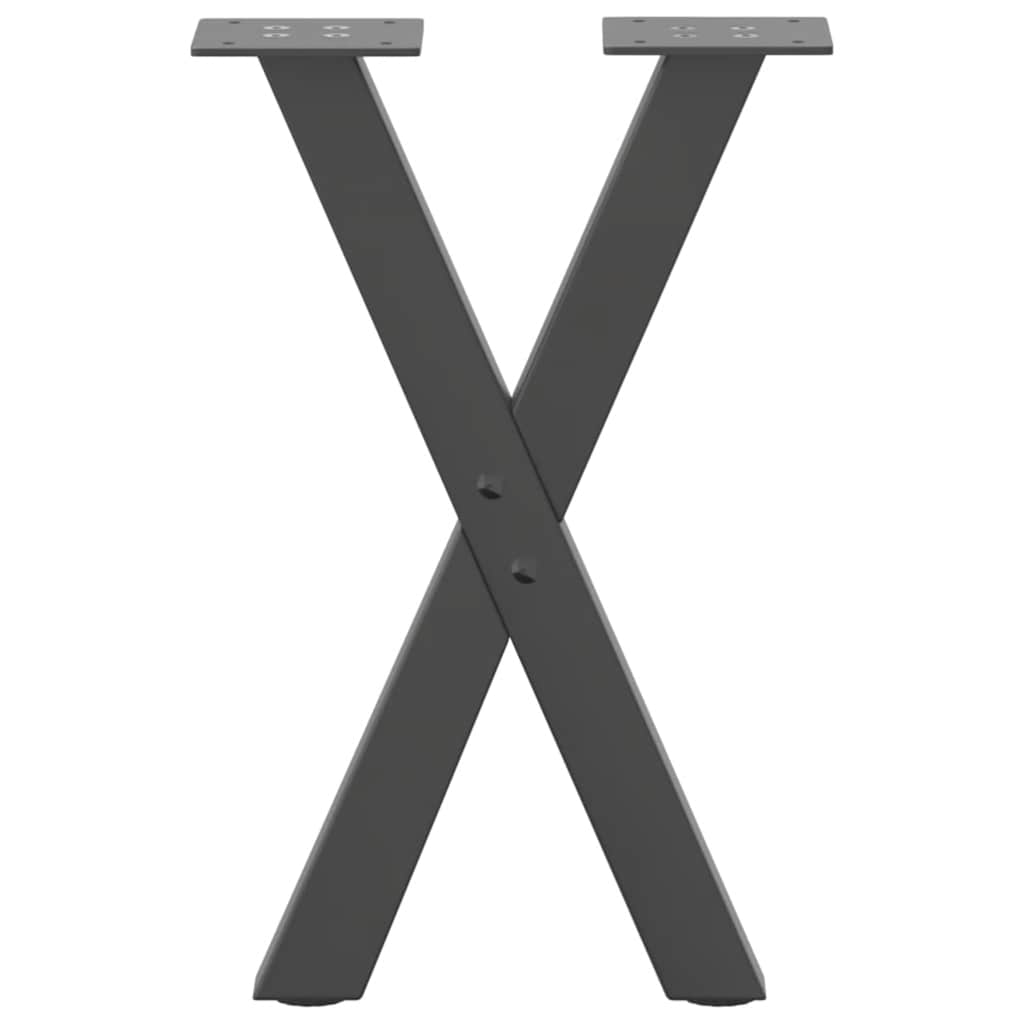 vidaXL Coffee Table Legs X-Shaped 2 pcs Anthracite 28x(42-43) cm Steel