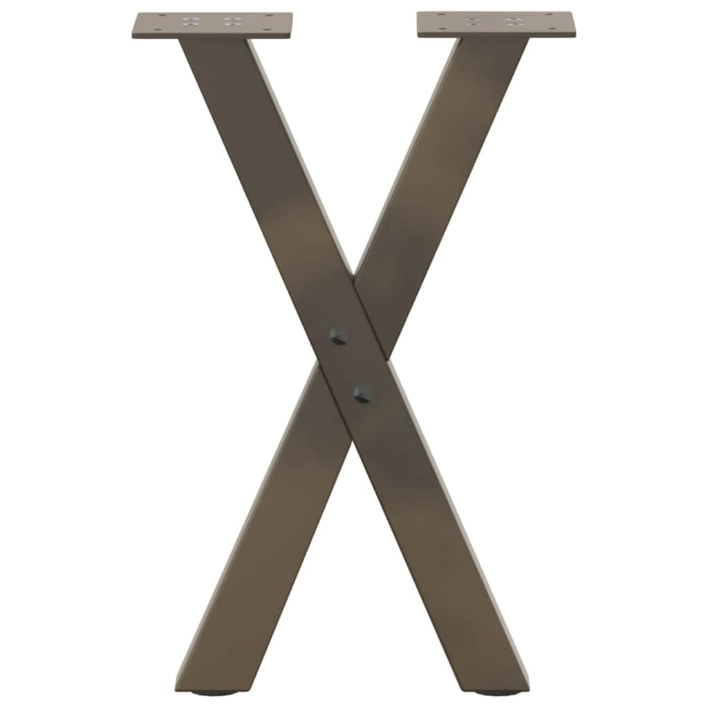 vidaXL Coffee Table Legs X-Shaped 2 pcs Natural Steel 28x(42-43) cm Steel