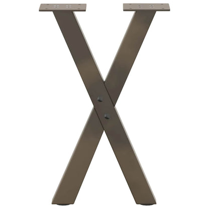 vidaXL Coffee Table Legs X-Shaped 2 pcs Natural Steel 28x(42-43) cm Steel