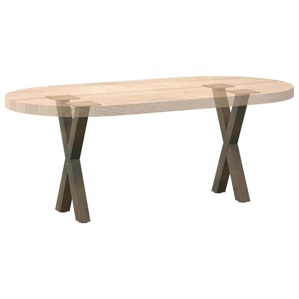 vidaXL Coffee Table Legs X-Shaped 2 pcs Natural Steel 28x(42-43) cm Steel