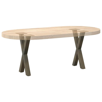 vidaXL Coffee Table Legs X-Shaped 2 pcs Natural Steel 28x(42-43) cm Steel