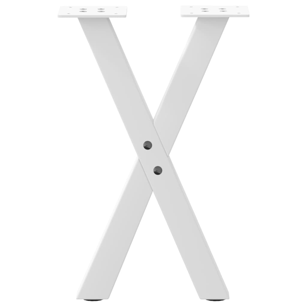 vidaXL Coffee Table Legs X-Shaped 2 pcs White 38x(42-43) cm Steel