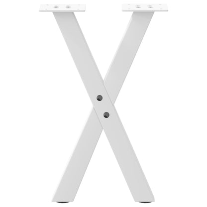 vidaXL Coffee Table Legs X-Shaped 2 pcs White 38x(42-43) cm Steel
