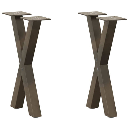 vidaXL Coffee Table Legs X-Shaped 2 pcs Natural Steel 38x(42-43) cm Steel