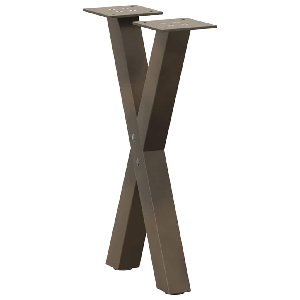 vidaXL Coffee Table Legs X-Shaped 2 pcs Natural Steel 38x(42-43) cm Steel