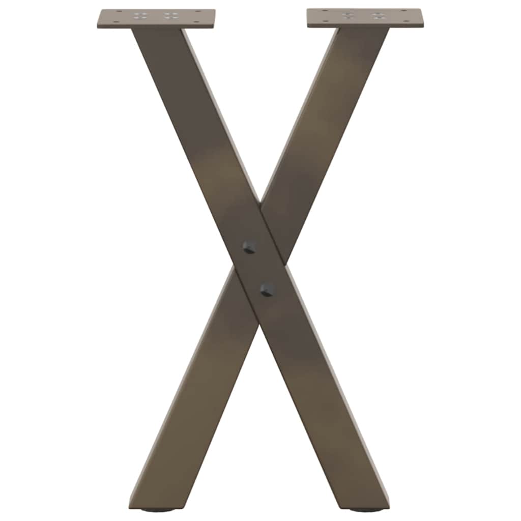 vidaXL Coffee Table Legs X-Shaped 2 pcs Natural Steel 38x(42-43) cm Steel