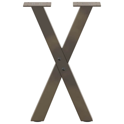 vidaXL Coffee Table Legs X-Shaped 2 pcs Natural Steel 38x(42-43) cm Steel