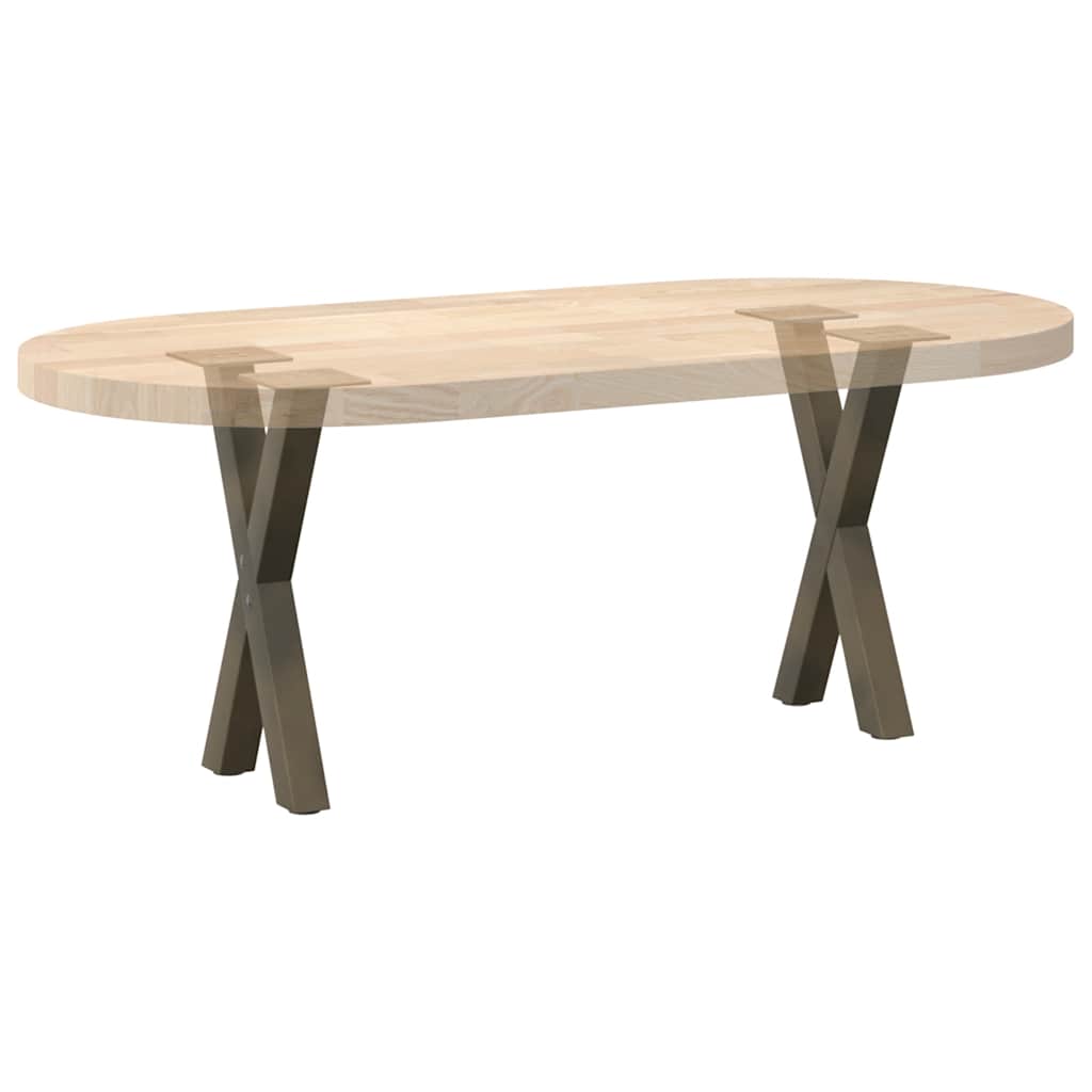 vidaXL Coffee Table Legs X-Shaped 2 pcs Natural Steel 38x(42-43) cm Steel