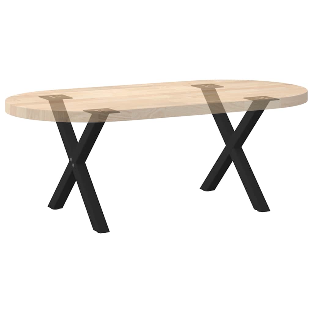 vidaXL Coffee Table Legs X-Shaped 2 pcs Black 50x(42-43) cm Steel