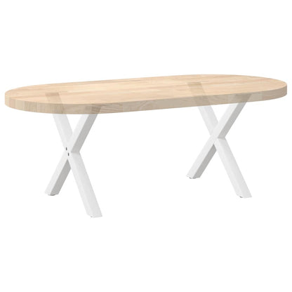 vidaXL Coffee Table Legs X-Shaped 2 pcs White 50x(42-43) cm Steel