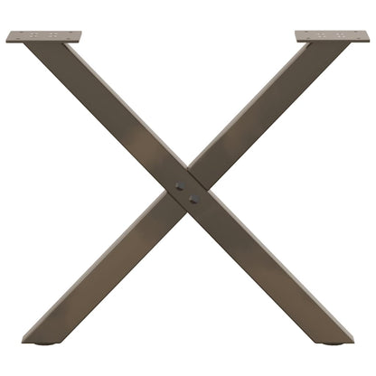 vidaXL Coffee Table Legs X-Shaped 2 pcs Natural Steel 50x(42-43) cm Steel