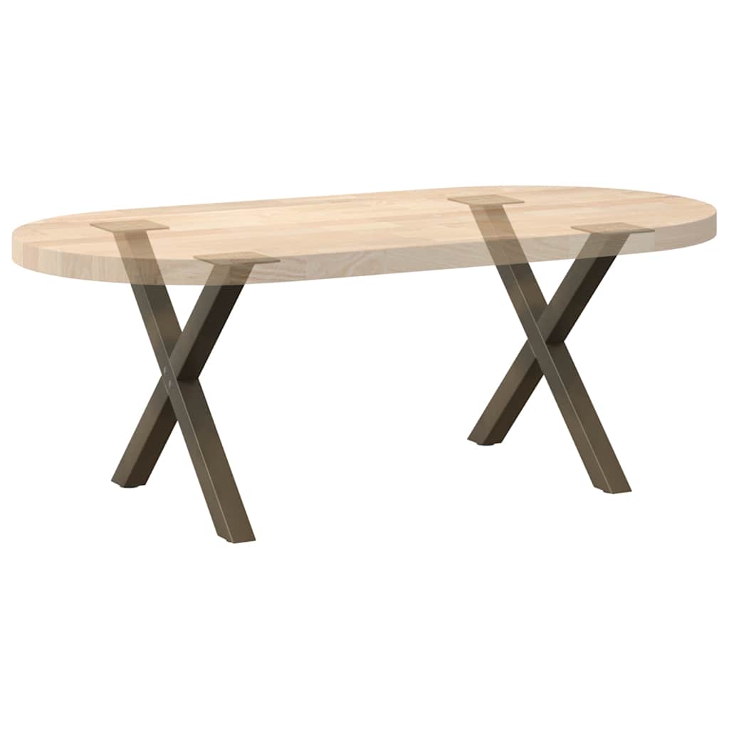 vidaXL Coffee Table Legs X-Shaped 2 pcs Natural Steel 50x(42-43) cm Steel
