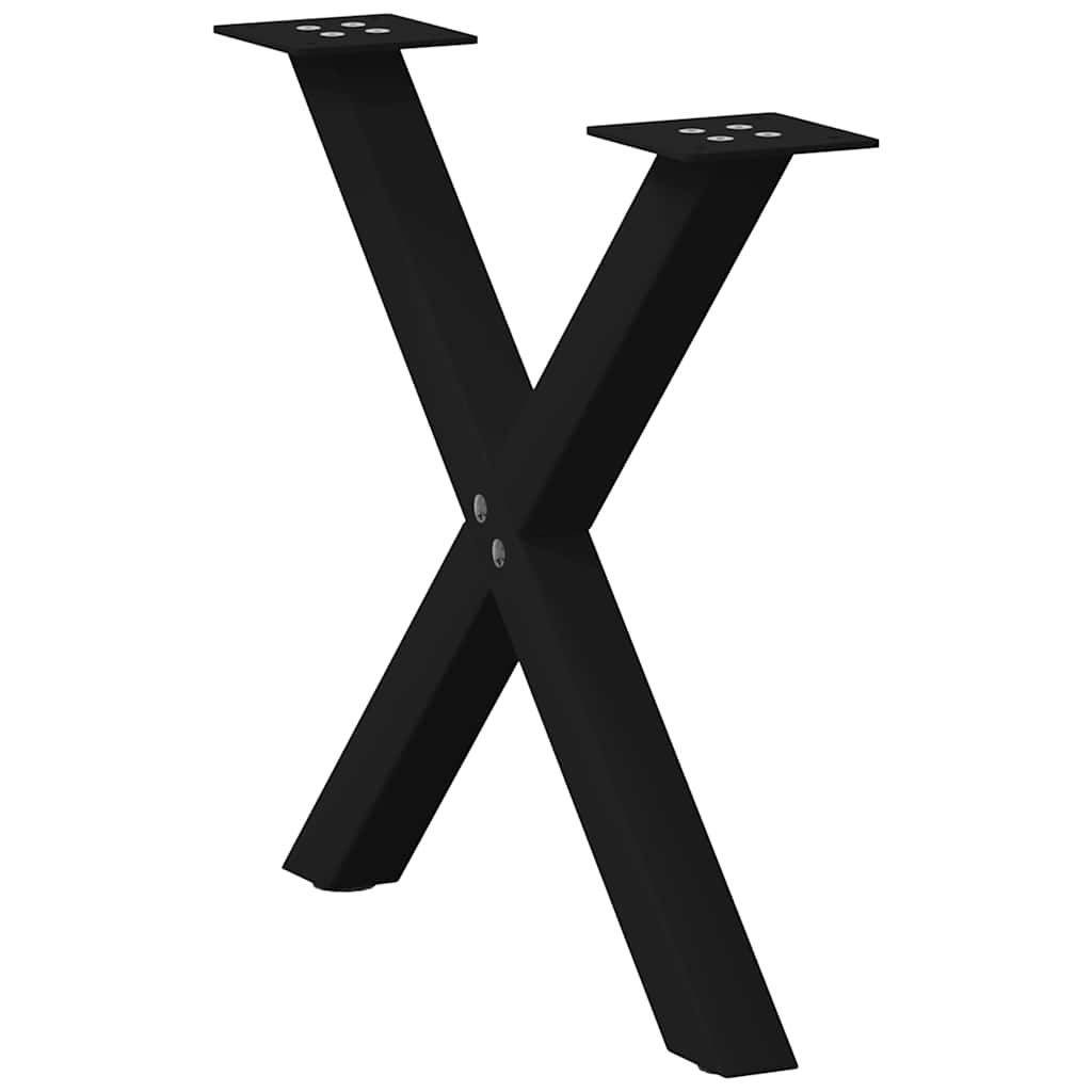 vidaXL Coffee Table Legs X-Shaped 2 pcs Black 60x(42-43) cm Steel