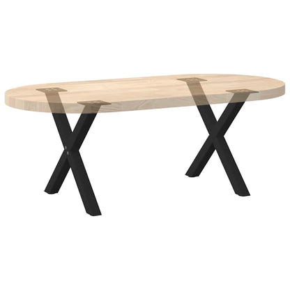 vidaXL Coffee Table Legs X-Shaped 2 pcs Black 60x(42-43) cm Steel