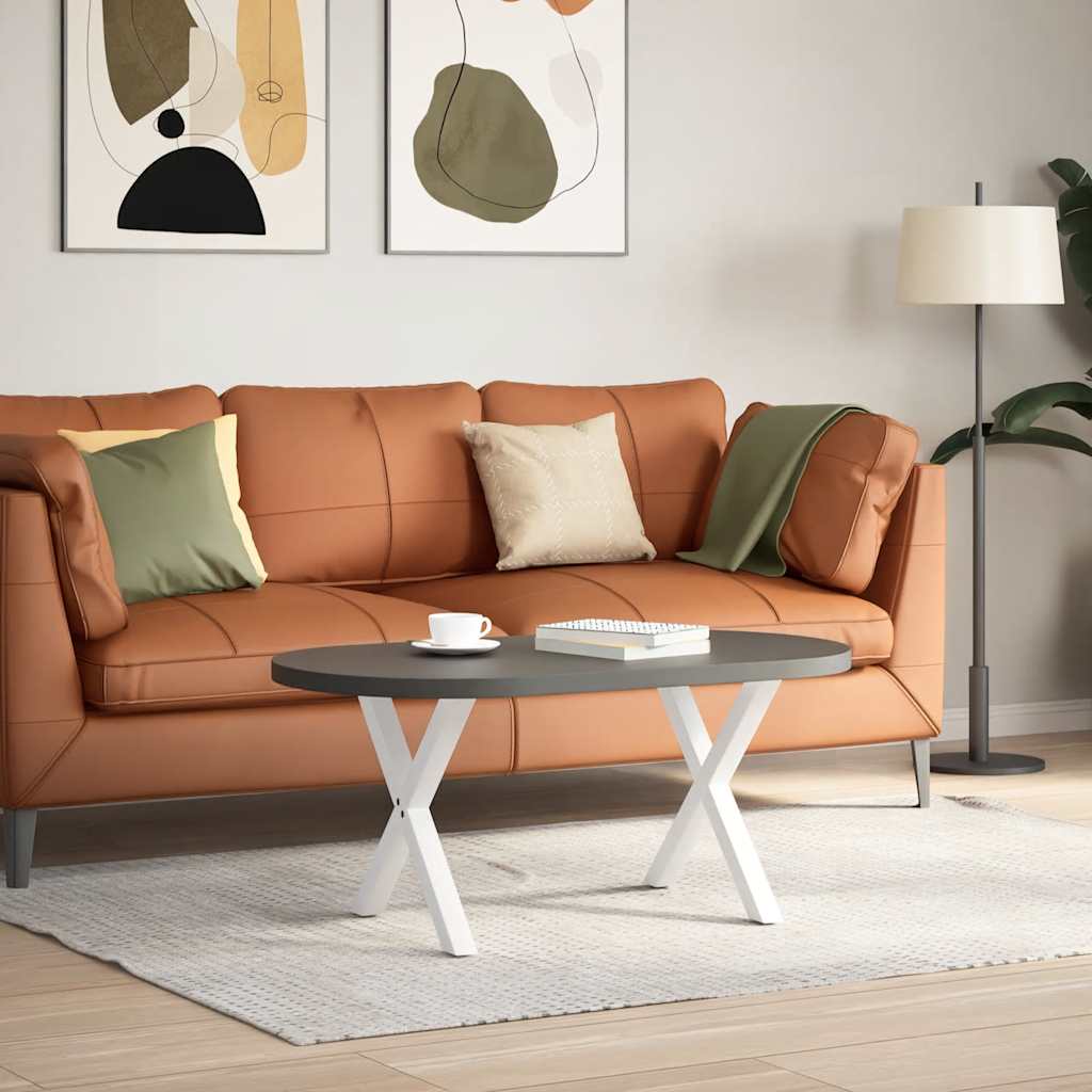 vidaXL Coffee Table Legs X-Shaped 2 pcs White 60x(42-43) cm Steel