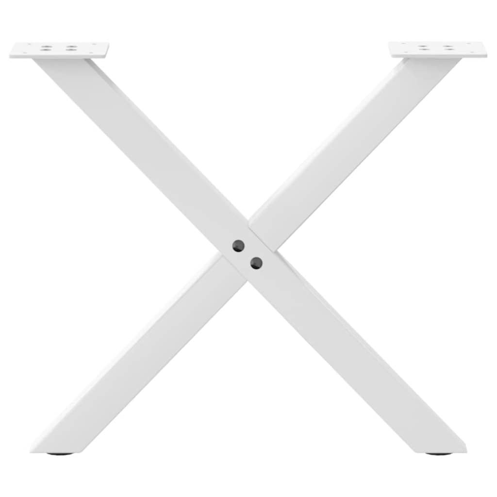 vidaXL Coffee Table Legs X-Shaped 2 pcs White 60x(42-43) cm Steel