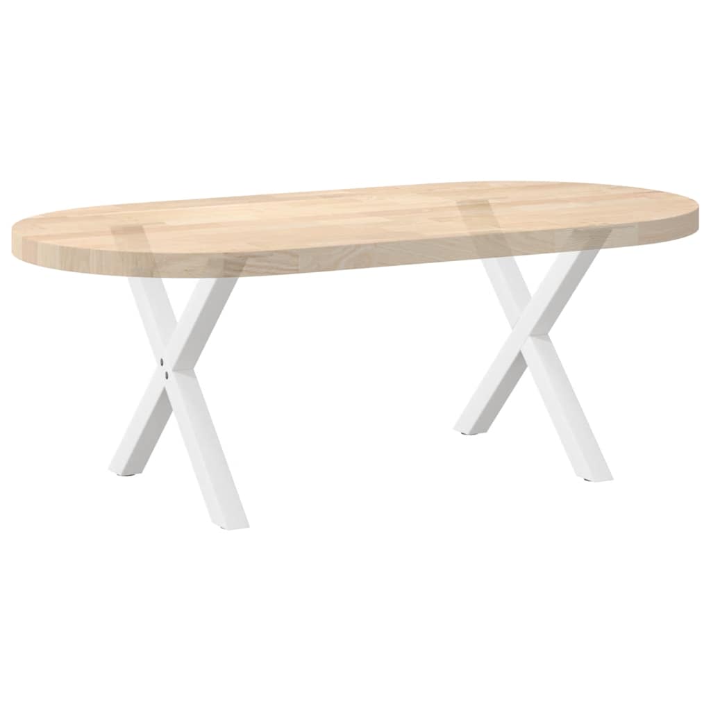 vidaXL Coffee Table Legs X-Shaped 2 pcs White 60x(42-43) cm Steel