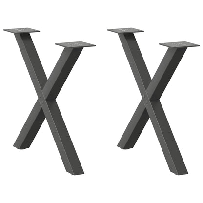 vidaXL Coffee Table Legs X-Shaped 2 pcs Anthracite 60x(42-43) cm Steel