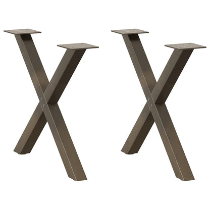 vidaXL Coffee Table Legs X-Shaped 2 pcs Natural Steel 60x(42-43) cm Steel