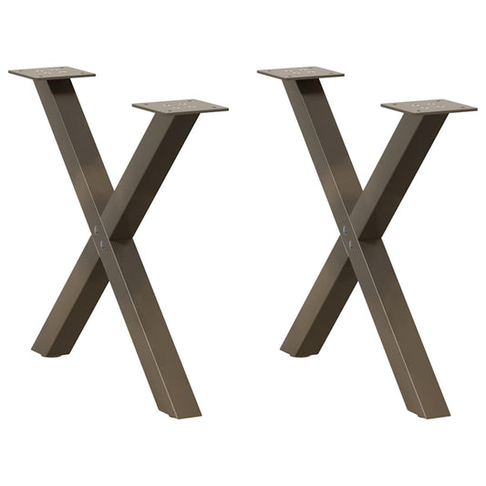 vidaXL Coffee Table Legs X-Shaped 2 pcs Natural Steel 60x(42-43) cm Steel