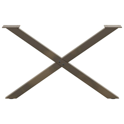 vidaXL Coffee Table Legs X-Shaped 2 pcs Natural Steel 70x(42-43) cm Steel