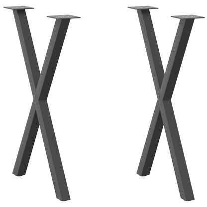 vidaXL Dining Table Legs X-Shaped 2 pcs Anthracite 50x(72-73) cm Steel