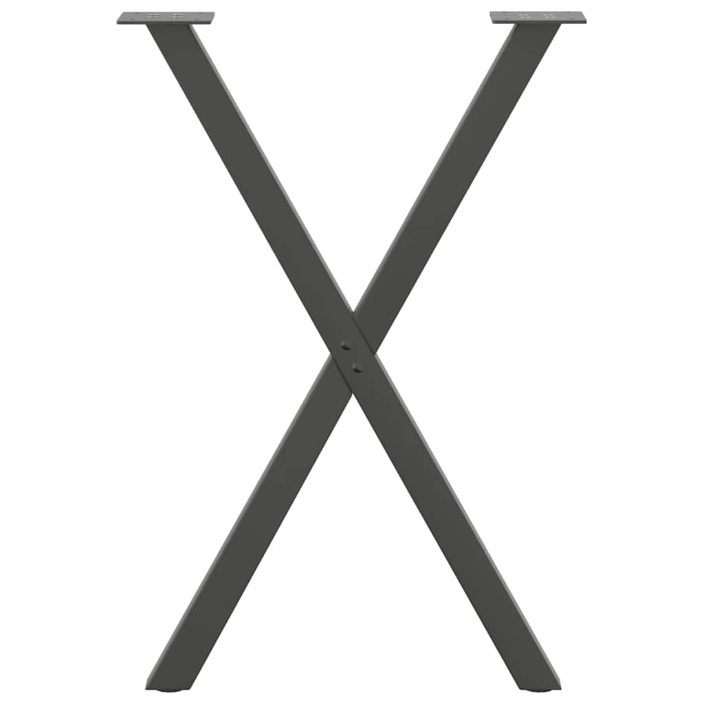 vidaXL Dining Table Legs X-Shaped 2 pcs Anthracite 50x(72-73) cm Steel