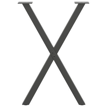 vidaXL Dining Table Legs X-Shaped 2 pcs Anthracite 50x(72-73) cm Steel