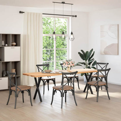 vidaXL Dining Table Legs X-Shaped 2 pcs Black 57x(72-73) cm Steel