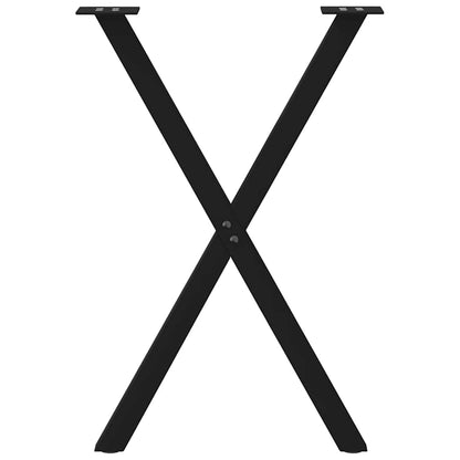 vidaXL Dining Table Legs X-Shaped 2 pcs Black 57x(72-73) cm Steel