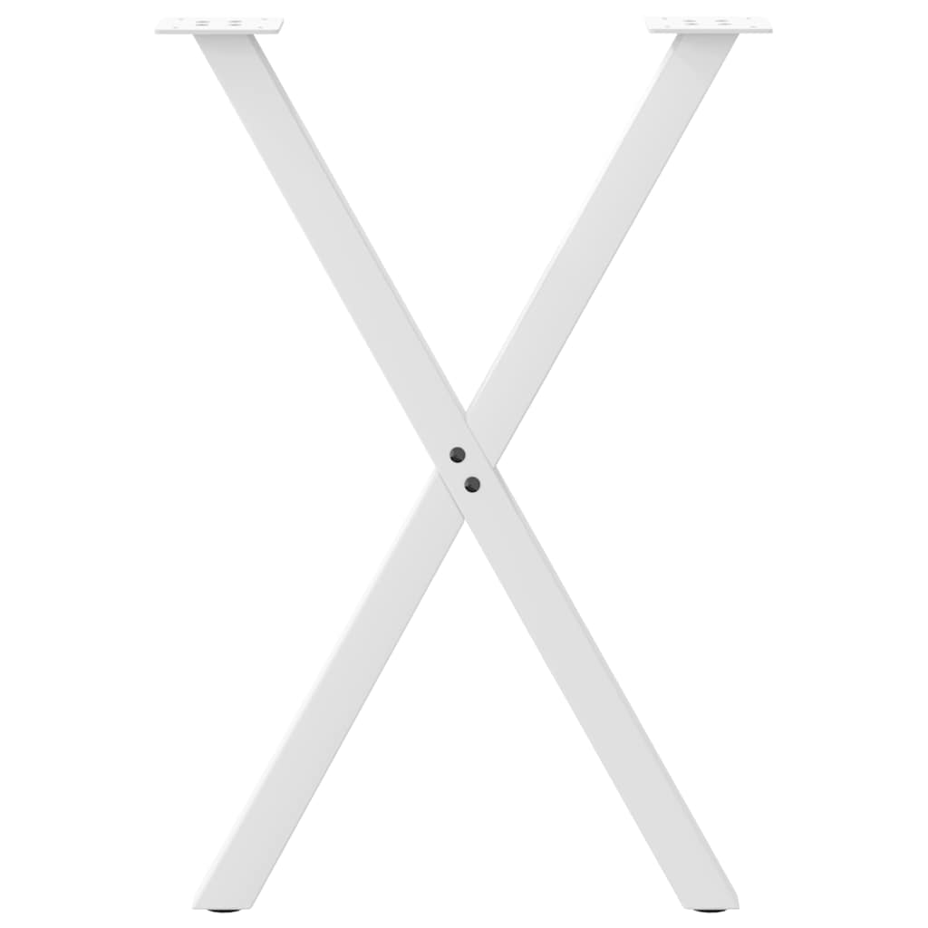 vidaXL Dining Table Legs X-Shaped 2 pcs White 57x(72-73) cm Steel
