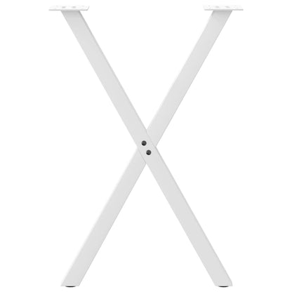 vidaXL Dining Table Legs X-Shaped 2 pcs White 57x(72-73) cm Steel