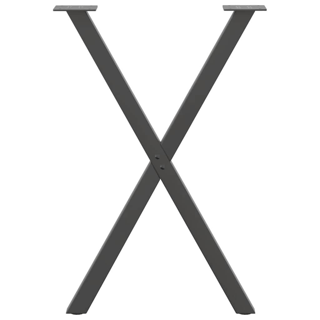 vidaXL Dining Table Legs X-Shaped 2 pcs Anthracite 57x(72-73) cm Steel