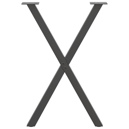 vidaXL Dining Table Legs X-Shaped 2 pcs Anthracite 57x(72-73) cm Steel