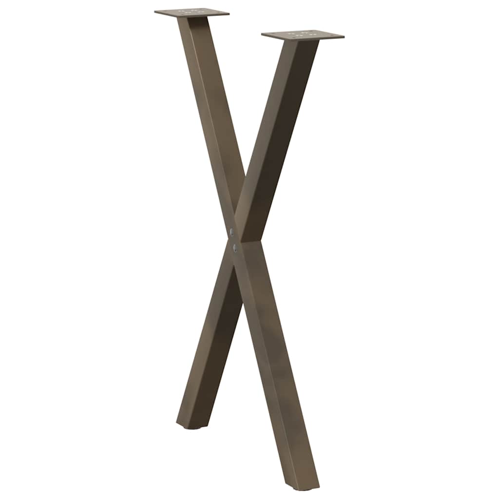 vidaXL Dining Table Legs X-Shaped 2 pcs Natural Steel 57x(72-73) cm Steel