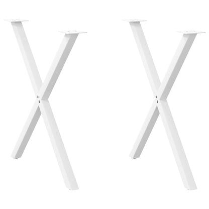 vidaXL Dining Table Legs X-Shaped 2 pcs White 70x(72-73) cm Steel