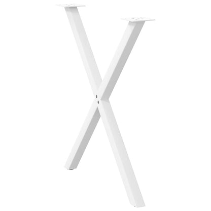 vidaXL Dining Table Legs X-Shaped 2 pcs White 70x(72-73) cm Steel