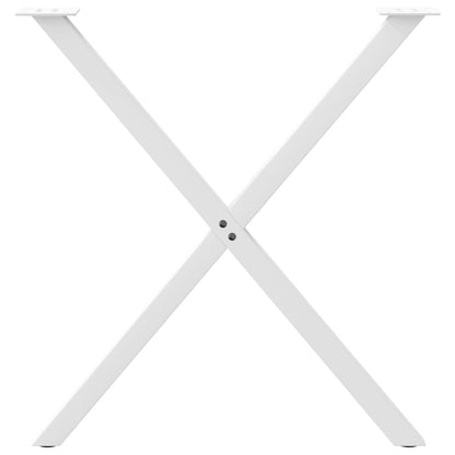 vidaXL Dining Table Legs X-Shaped 2 pcs White 70x(72-73) cm Steel