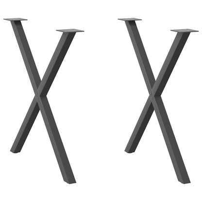 vidaXL Dining Table Legs X-Shaped 2 pcs Anthracite 70x(72-73) cm Steel
