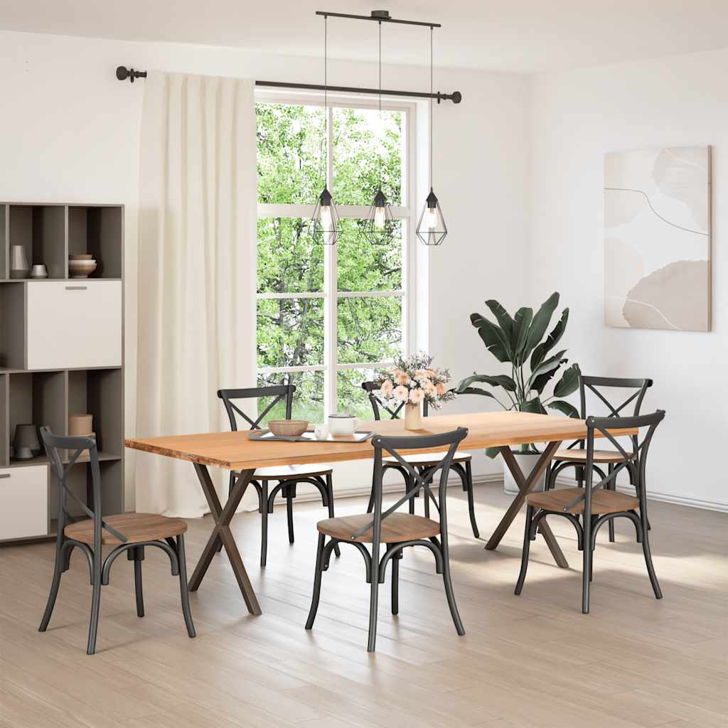 vidaXL Dining Table Legs X-Shaped 2 pcs Natural Steel 70x(72-73) cm Steel