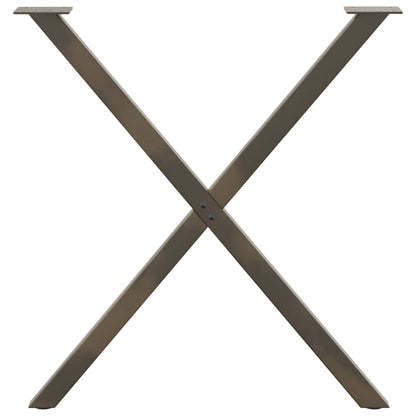 vidaXL Dining Table Legs X-Shaped 2 pcs Natural Steel 70x(72-73) cm Steel