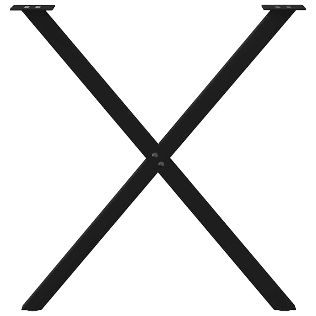 vidaXL Dining Table Legs X-Shaped 2 pcs Black 80x(72-73) cm Steel